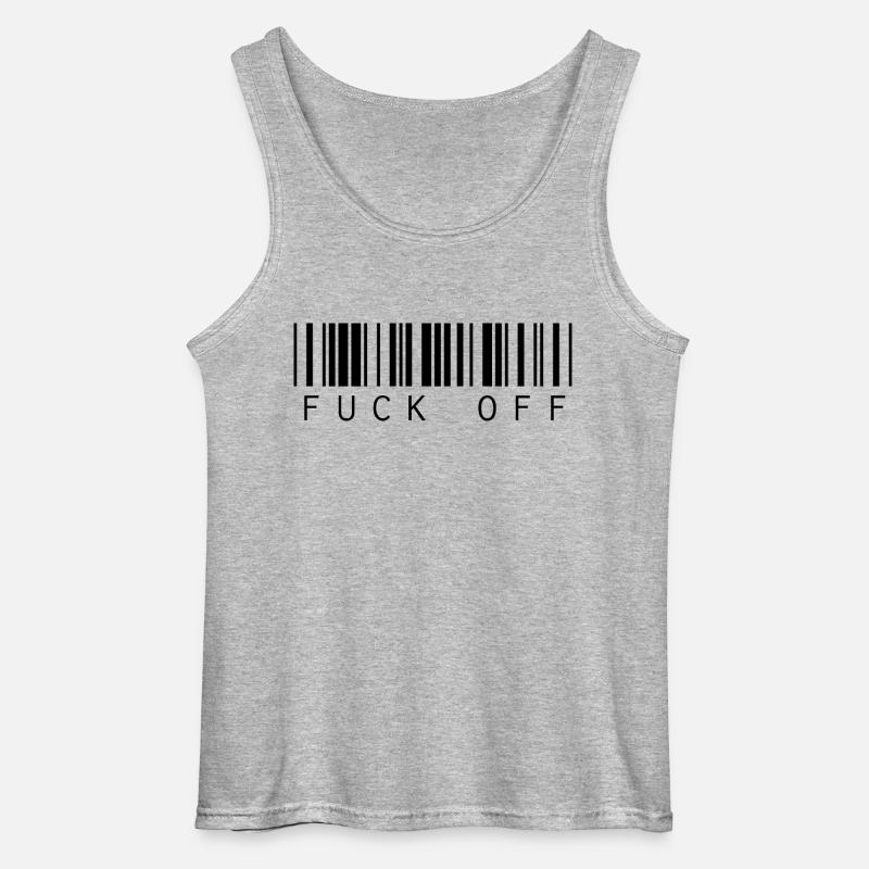 Barcode Strichcode Fuck Off Spruch - Gildan Männer Tank Top - Grau meliert