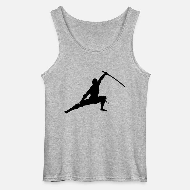 Ninja - Gildan Männer Tank Top - Grau meliert