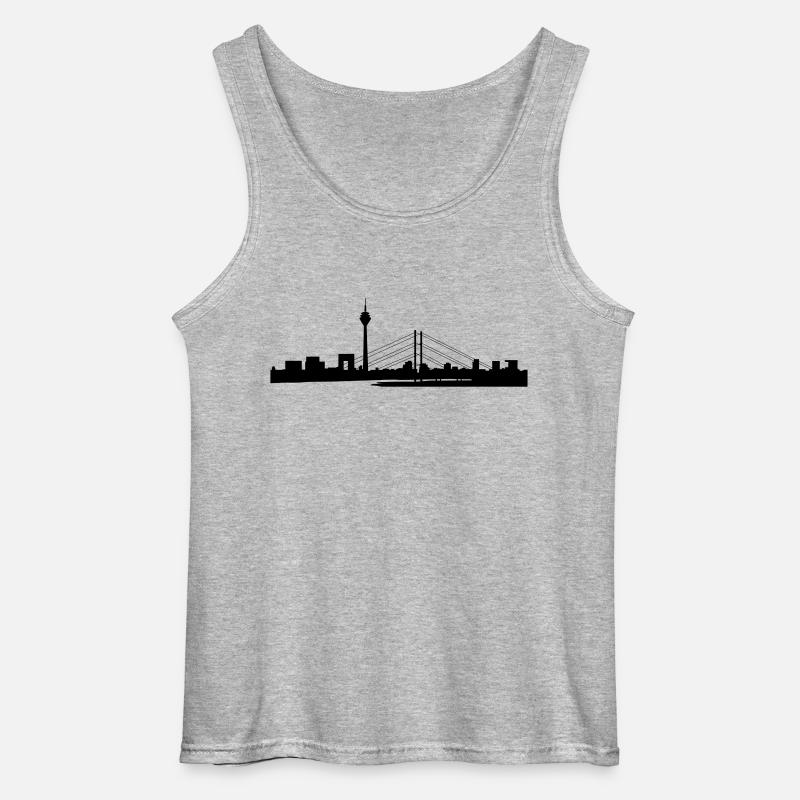 Düsseldorf Skyline 03 - Gildan Männer Tank Top - Grau meliert