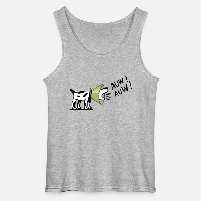Hund - Gildan Männer Tank Top - Grau meliert
