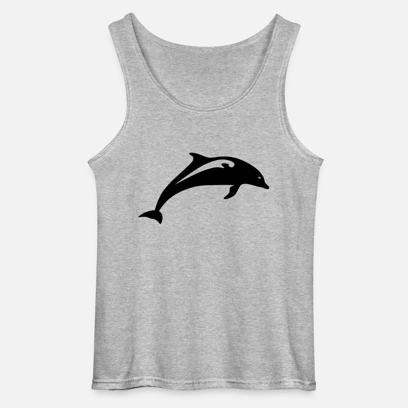 Delfin Tier Meer - Gildan Männer Tank Top - Grau meliert