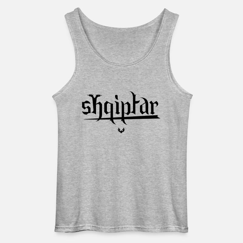 shqiptar_albaspirit - Gildan Männer Tank Top - Grau meliert
