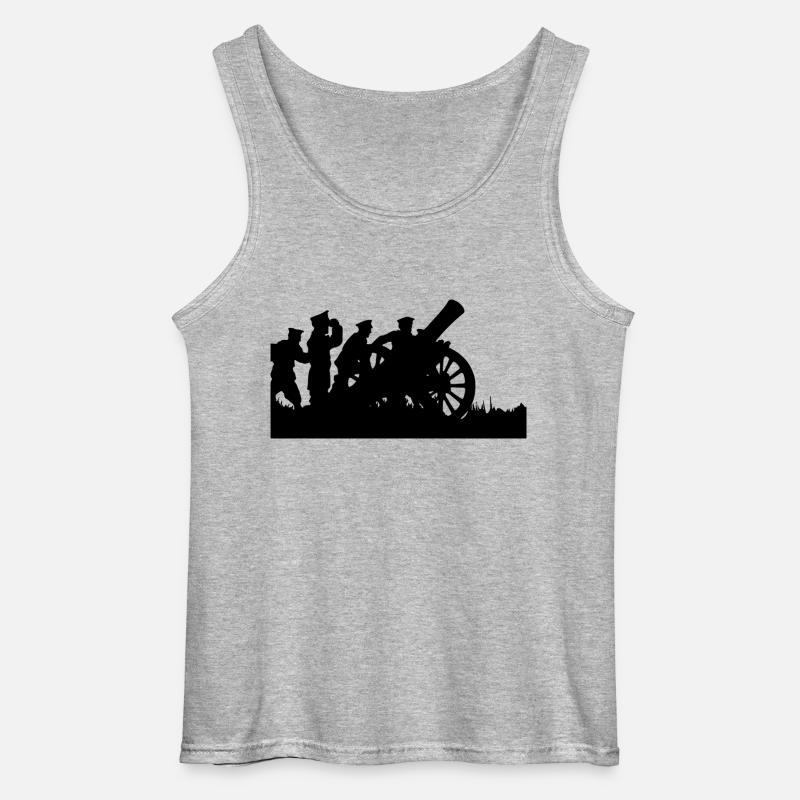 Kanone - Gildan Männer Tank Top - Grau meliert