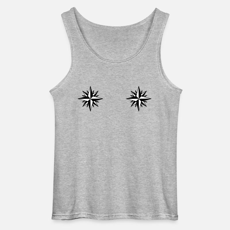 Kompass Winde Sterne - Gildan Männer Tank Top - Grau meliert
