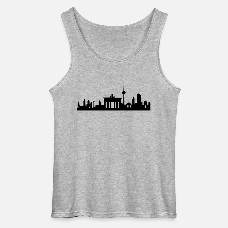 Berlin Skyline klein abstrakt - Gildan Männer Tank Top - Grau meliert