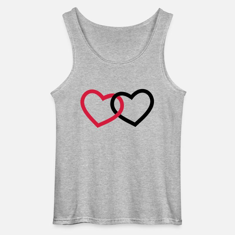 Herzen - Gildan Männer Tank Top - Grau meliert