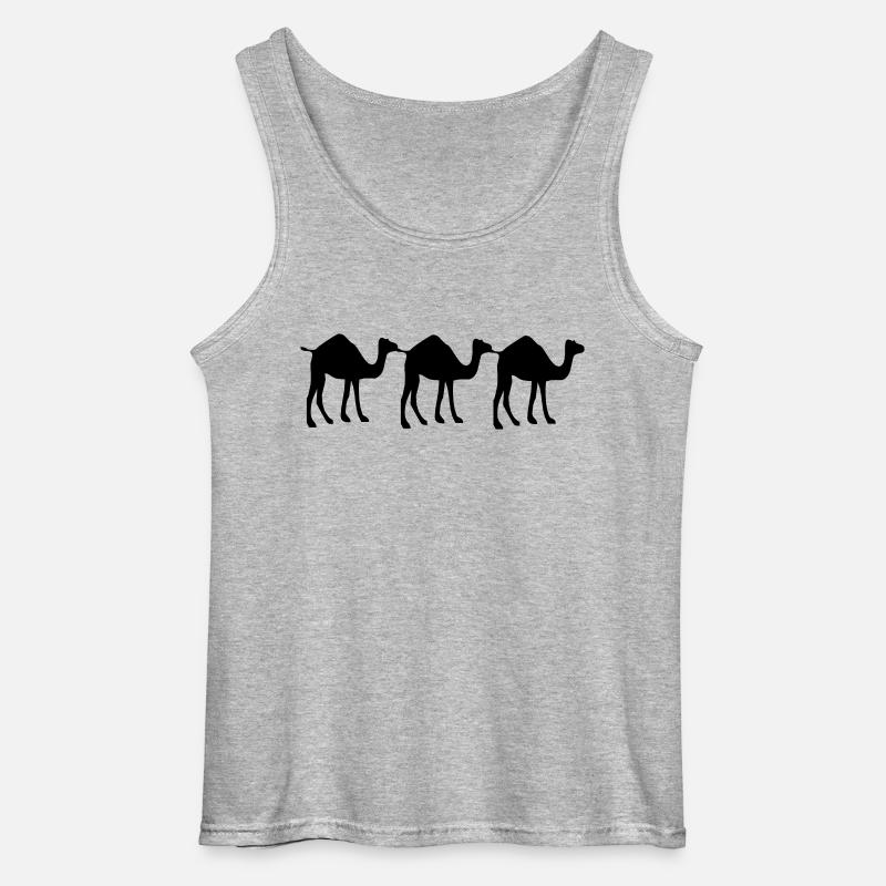 3 Kamel - Gildan Männer Tank Top - Grau meliert