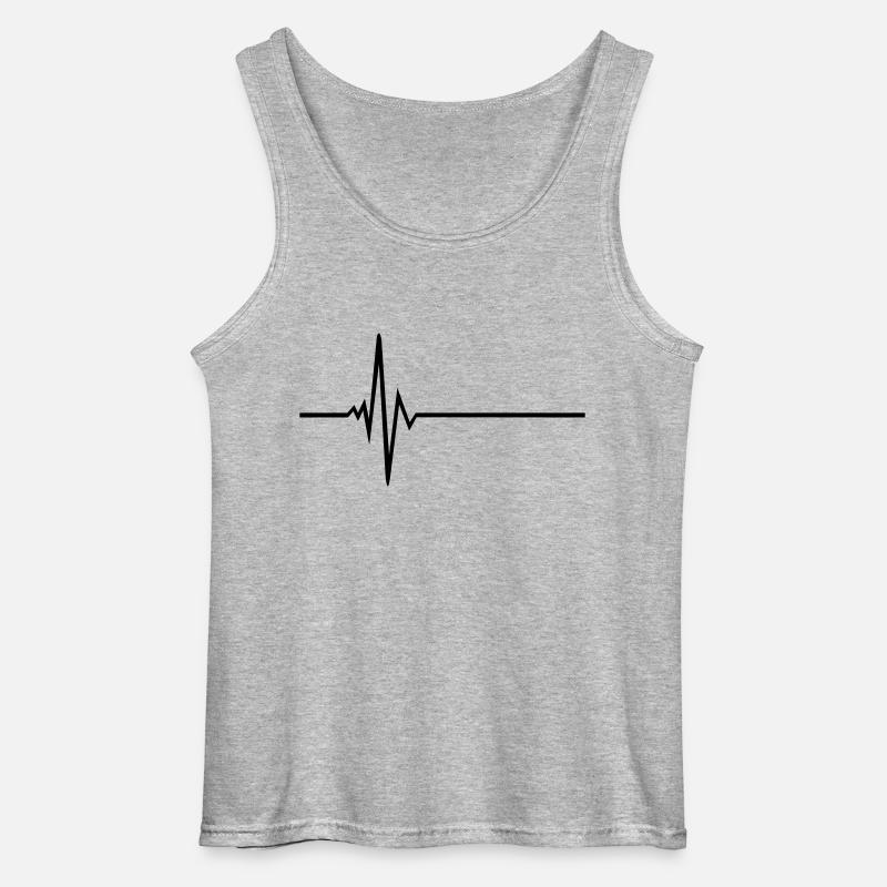 Puls - Frequenz - Gildan Männer Tank Top - Grau meliert