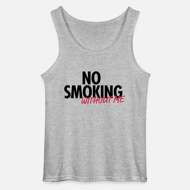 no smoking without me - Gildan Männer Tank Top - Grau meliert