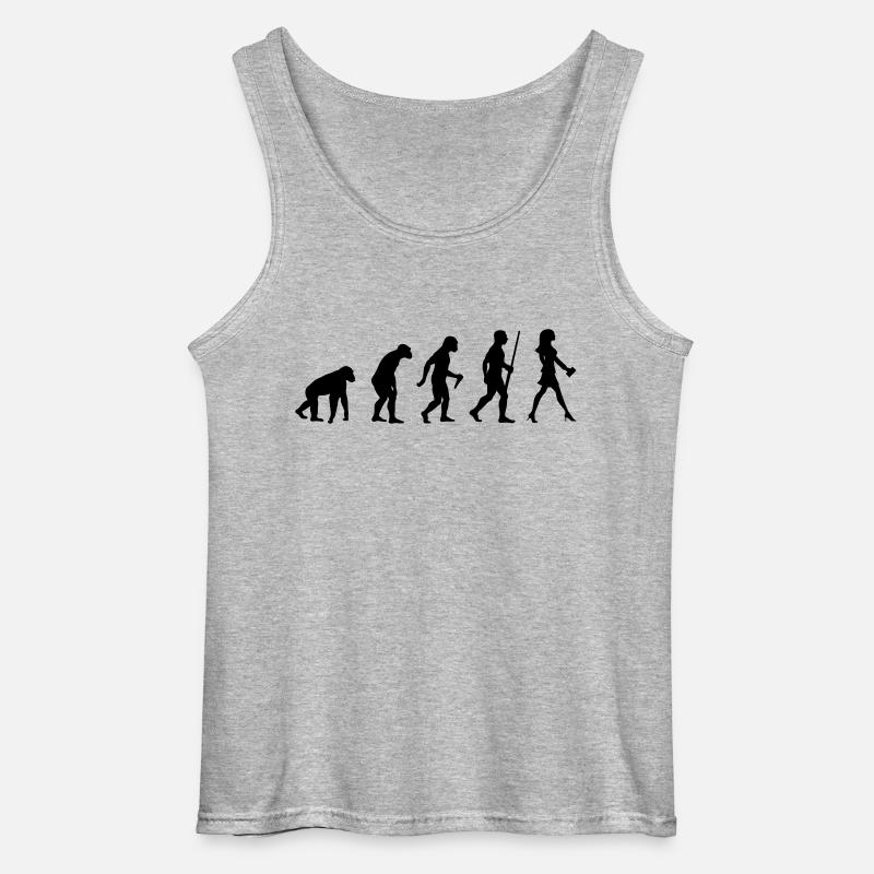 Evolution der Frau - Gildan Männer Tank Top - Grau meliert