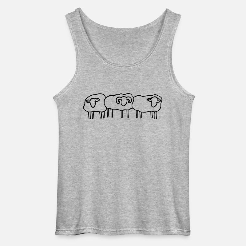 Schafe Schafherde - Gildan Männer Tank Top - Grau meliert