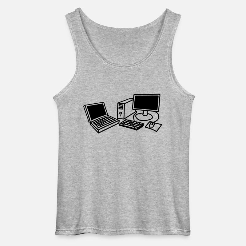 computers_1c - Gildan Männer Tank Top - Grau meliert