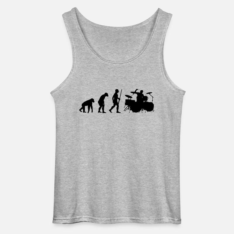 Drummer Evolution - Gildan Männer Tank Top - Grau meliert
