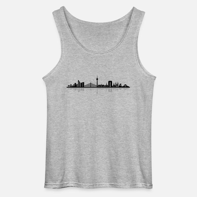 Skyline - Düsseldorf - Gildan Männer Tank Top - Grau meliert