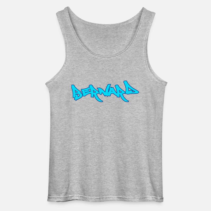 Bernard graffiti text türkis - Gildan Männer Tank Top - Grau meliert