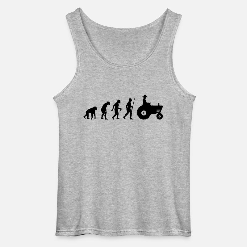 Farmer Evolution - Gildan Männer Tank Top - Grau meliert