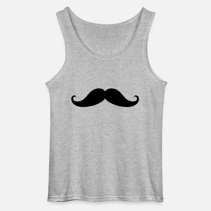 Schnurrbart - Gildan Männer Tank Top - Grau meliert