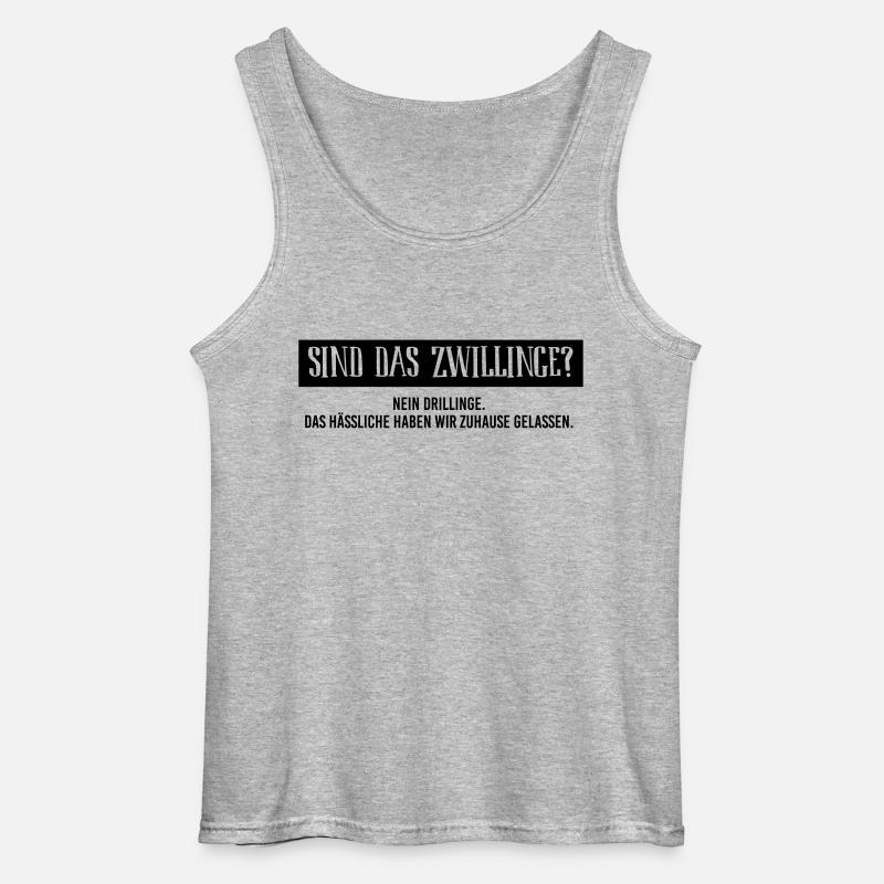 BIO Stoffbeutel: Sind das Zwillinge? - Gildan Männer Tank Top - Grau meliert