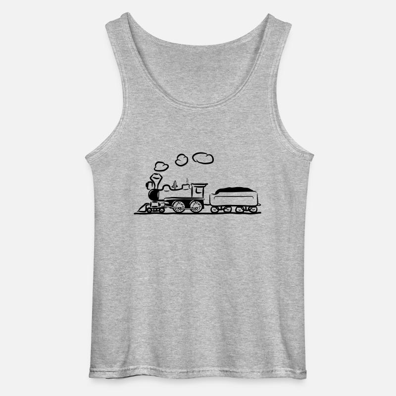 dampflok lok eisenbahn western comic - Gildan Männer Tank Top - Grau meliert