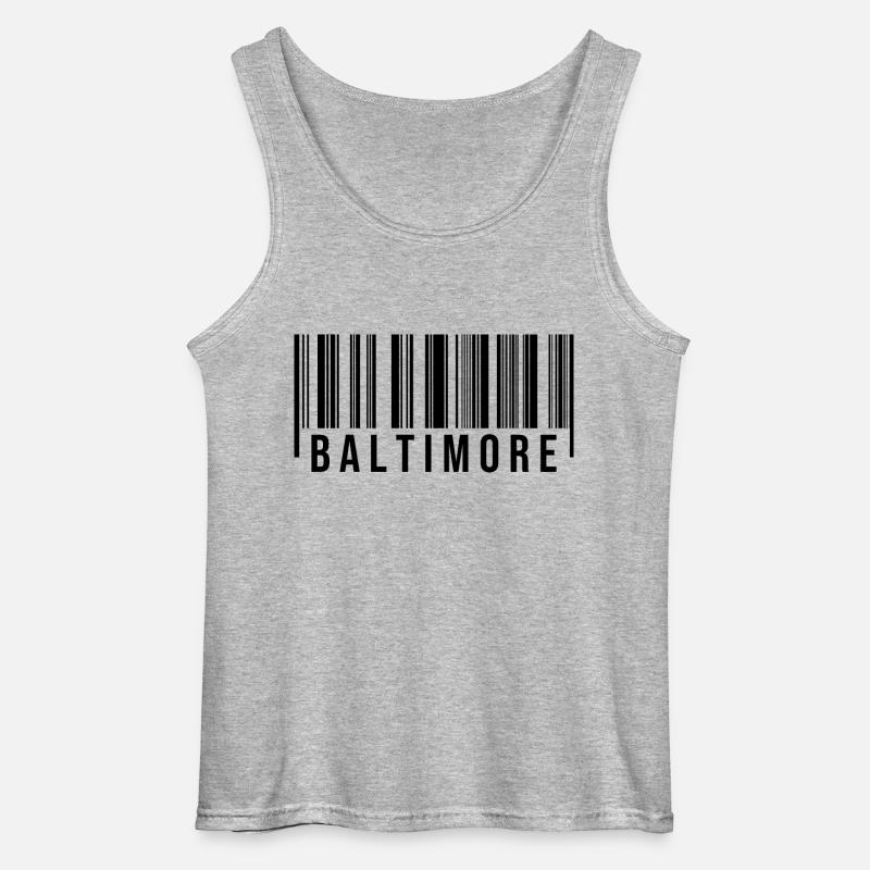 Baltimore Strichcode - Gildan Männer Tank Top - Grau meliert