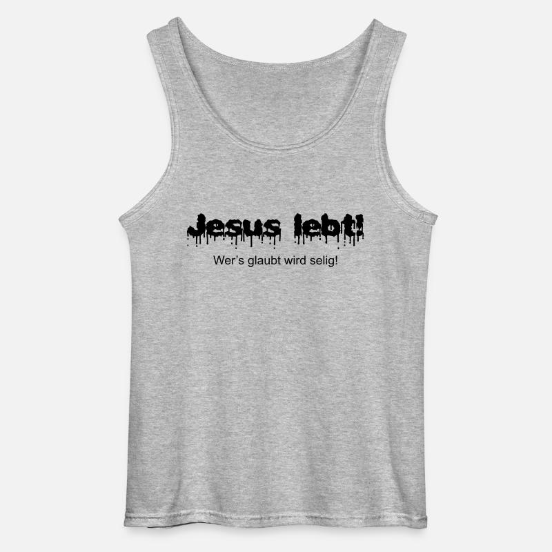 Jesus lebt - Gildan Männer Tank Top - Grau meliert