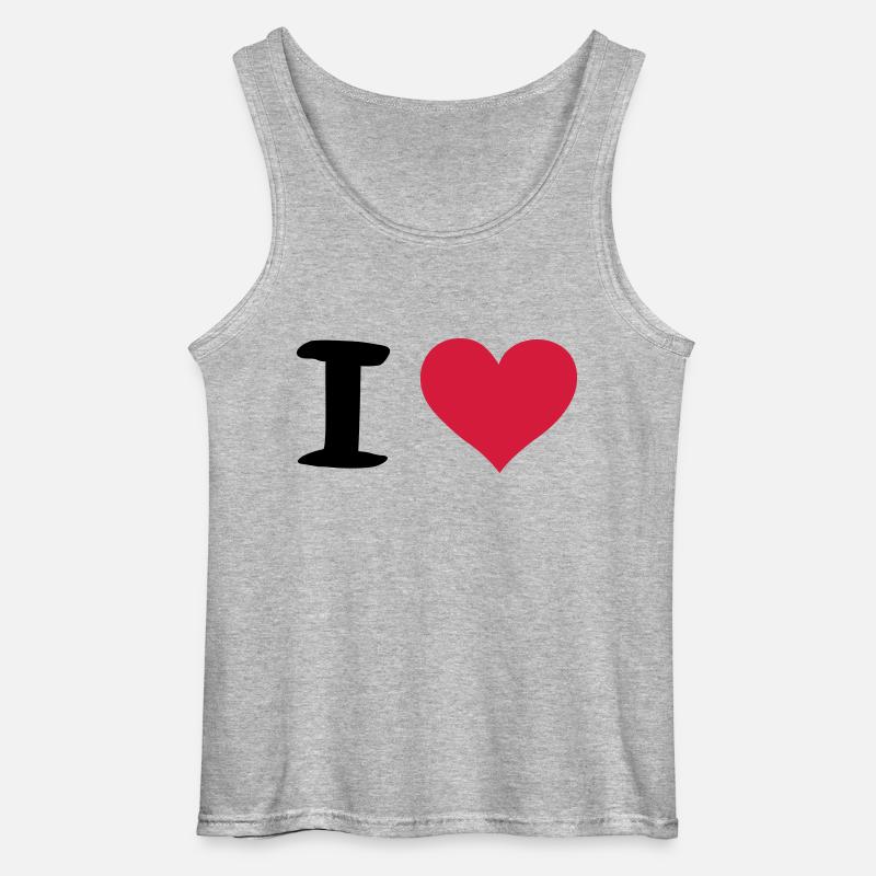i heart - Gildan Männer Tank Top - Grau meliert