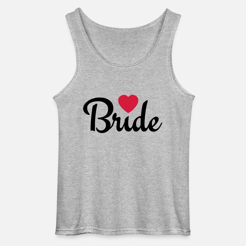 bride with heart 2c - Gildan Männer Tank Top - Grau meliert