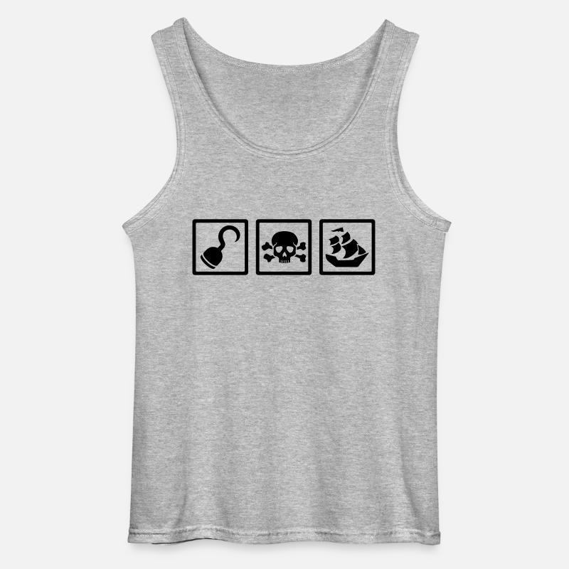 Pirat - Gildan Männer Tank Top - Grau meliert