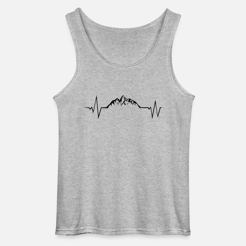 mountains puls - Gildan Männer Tank Top - Grau meliert