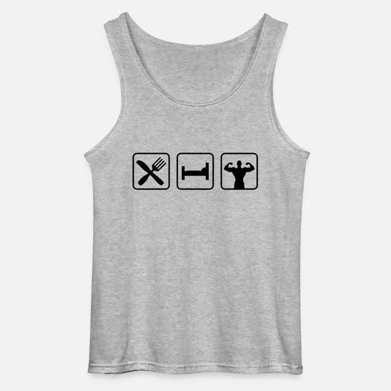eatsleep_bodybuilding1 - Gildan Männer Tank Top - Grau meliert