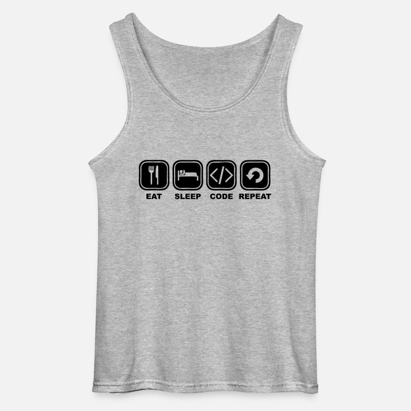 Eat, sleep, Code, Repeat - Gildan Men’s Tank Top - sports grey