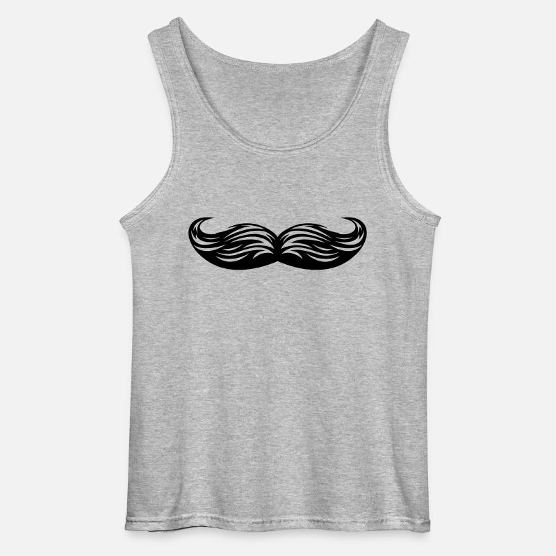 Moustache - Oberlippenbart - Gildan Männer Tank Top - Grau meliert