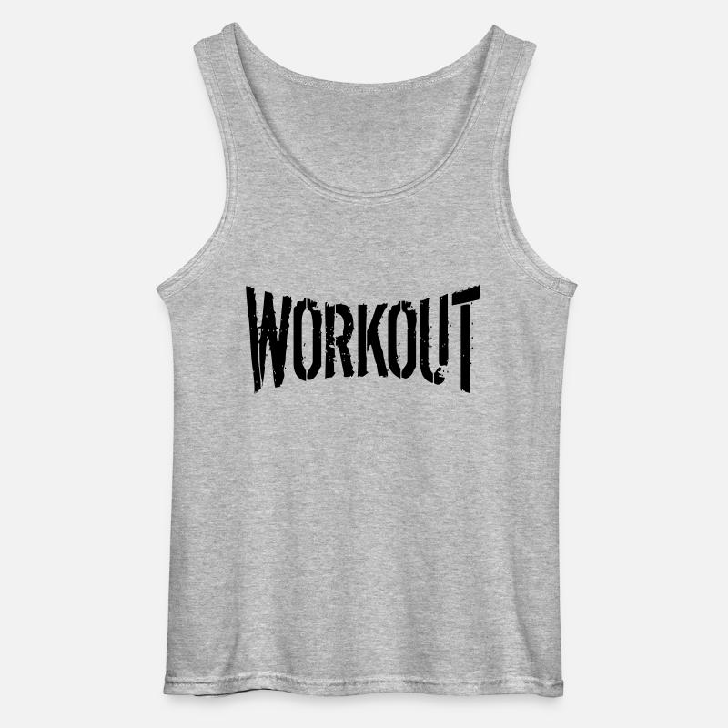 workout gym spray beast mode cool design tekst log - Gildan tanktop til mænd - gråmeleret