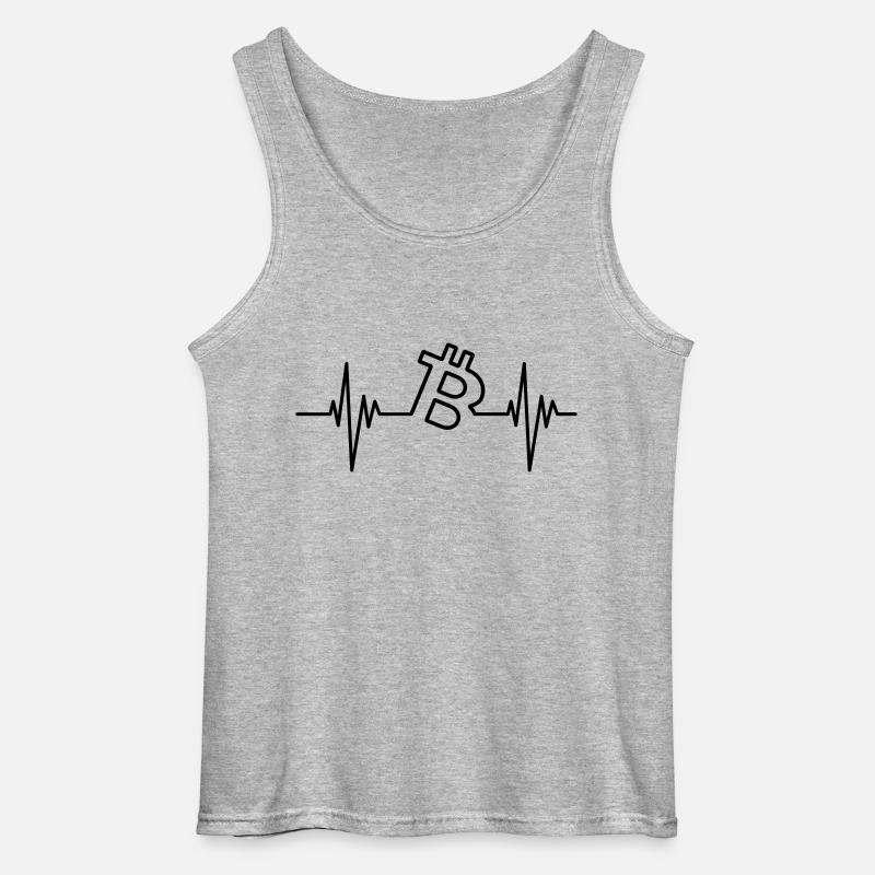 B Pulse Bitcoin - Gildan Männer Tank Top - Grau meliert