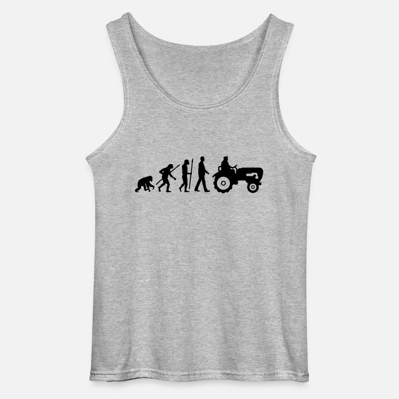 evolution_bauer_mit_traktor_032013_a_1c - Gildan Männer Tank Top - Grau meliert