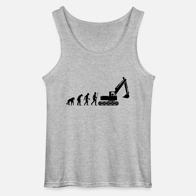 Baggerfahrer Evolution - Gildan Männer Tank Top - Grau meliert