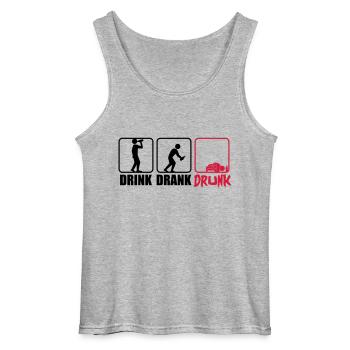 Evolution Hangover Drink Drank Drunk - Gildan Männer Tank Top - Grau meliert - Vorne
