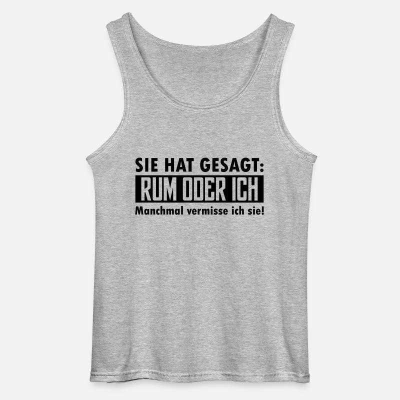 rum oder ich - Gildan Männer Tank Top - Grau meliert