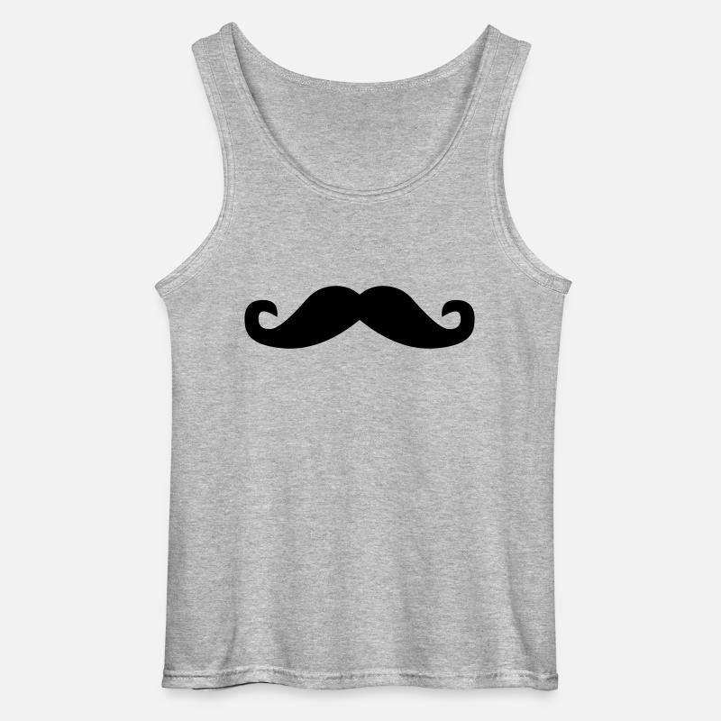 Schnurrbart - Gildan Männer Tank Top - Grau meliert