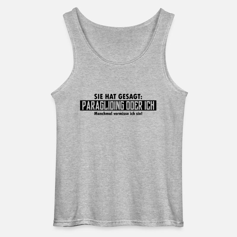 paragliding oder ich - Gildan Männer Tank Top - Grau meliert