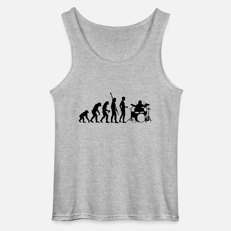 evolution_drummer_b_1c - Gildan Männer Tank Top - Grau meliert