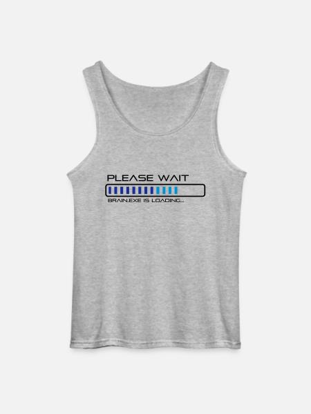 spruch_brain_exe_2 - Gildan Männer Tank Top - Grau meliert
