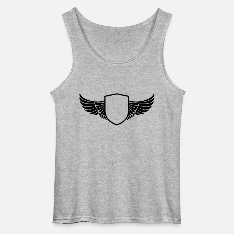 wings shield - Gildan Männer Tank Top - Grau meliert