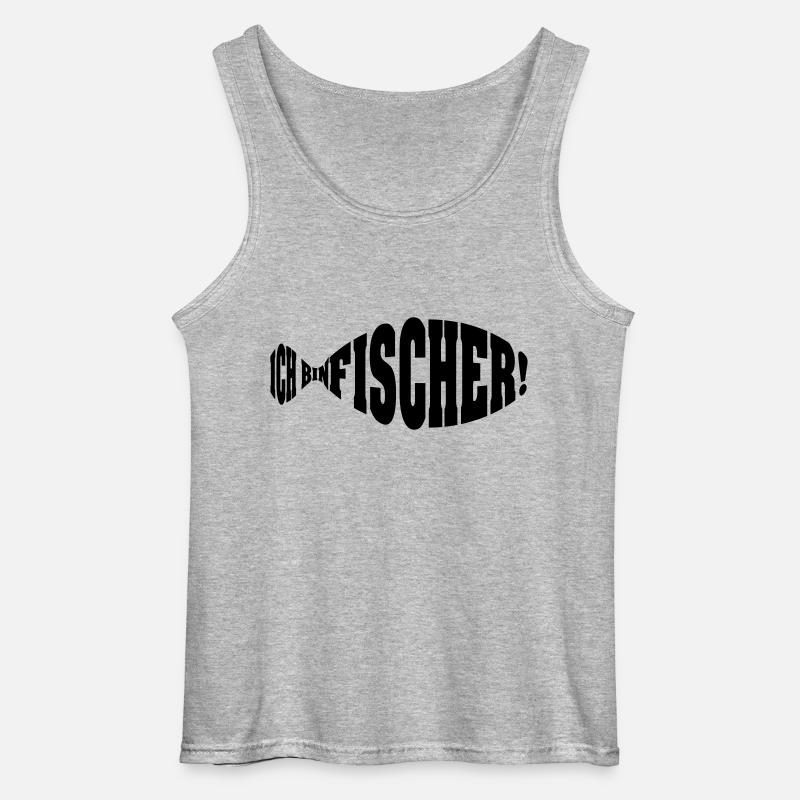 ich bin fischer - Gildan Männer Tank Top - Grau meliert