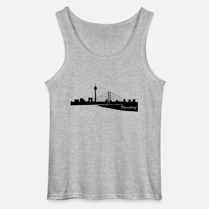 Düsseldorf Skyline 2 - Gildan Männer Tank Top - Grau meliert