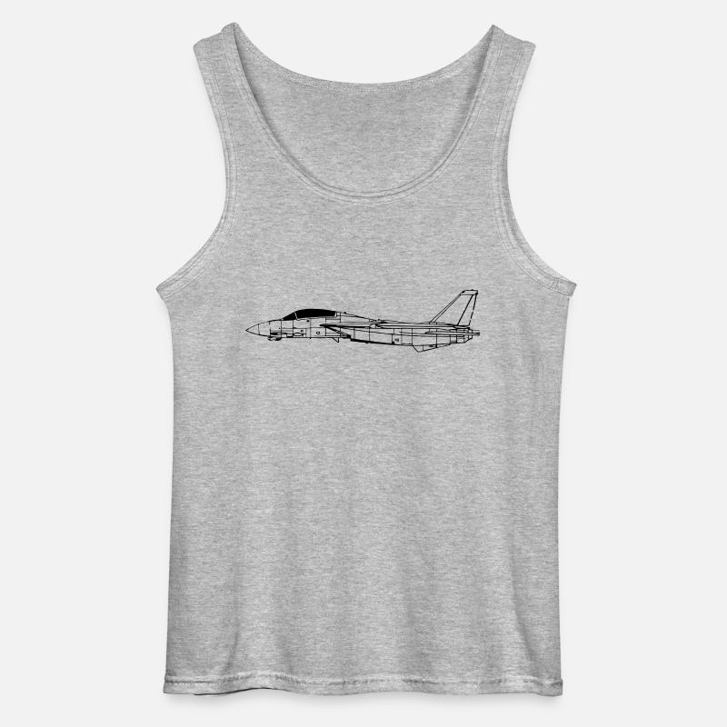 f14_vec_1 de - Gildan Männer Tank Top - Grau meliert