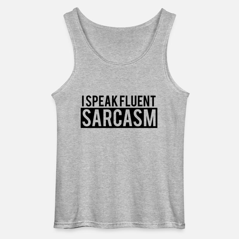I Speak Fluent Sarcasm - Gildan Männer Tank Top - Grau meliert