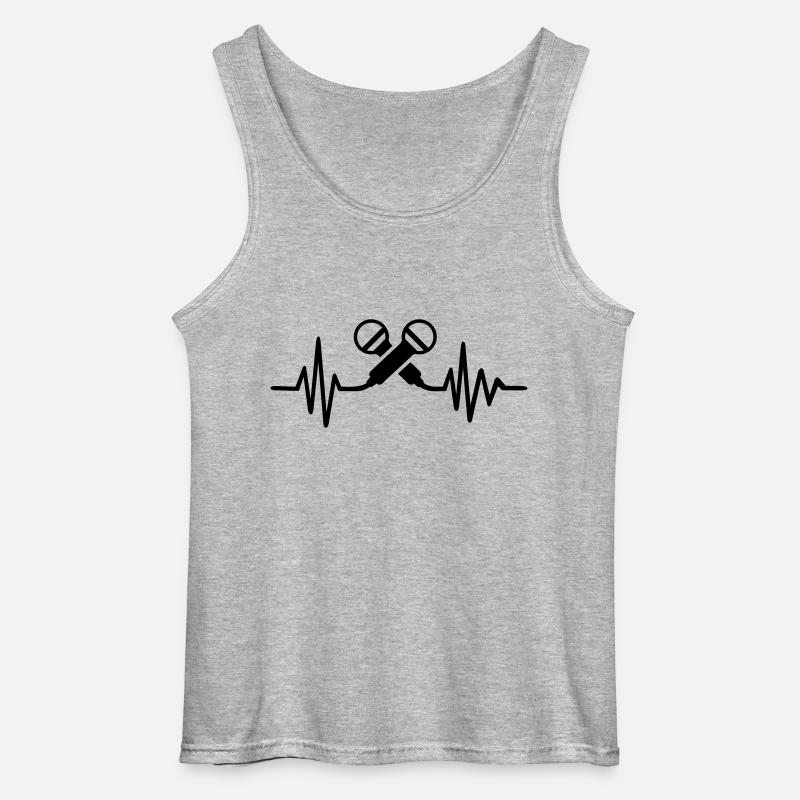 Mikrofon - Gildan Männer Tank Top - Grau meliert