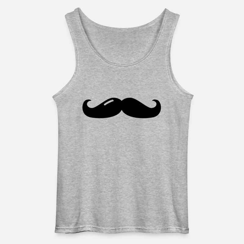 mustache - moustache - beard - bart - Gildan Männer Tank Top - Grau meliert