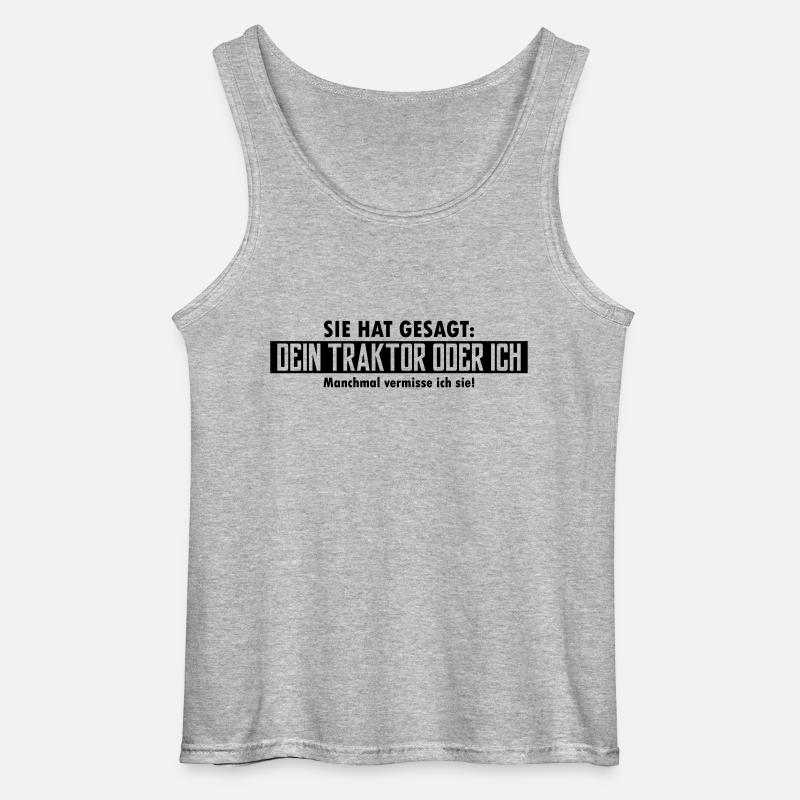 dein traktor oder ich - Gildan Männer Tank Top - Grau meliert